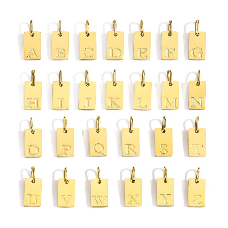 Cross-border hot sale 26 English letter pendant accessories stainless steel gold-plated pendant diy jewelry accessories wholesale