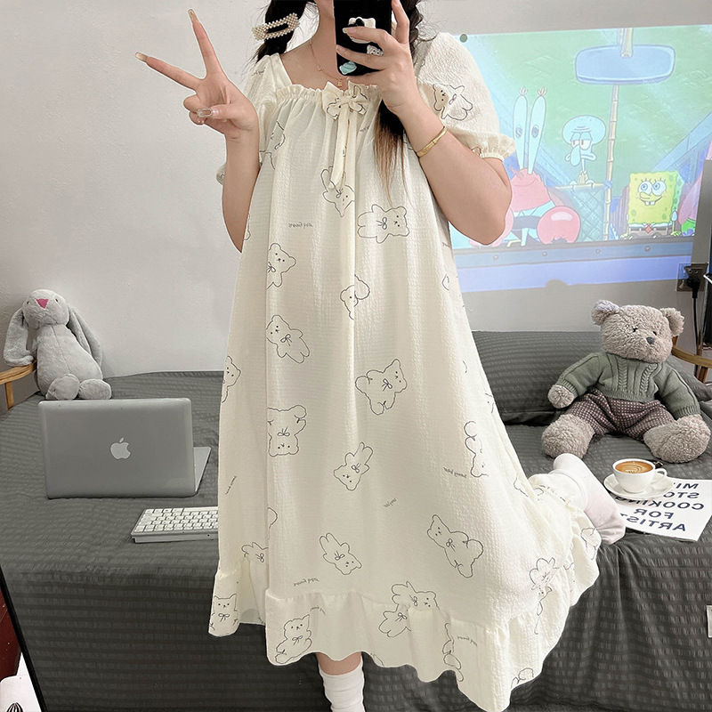 2024 pijama de mujer de verano pijama de mangas cortas delgada dulce estudiante lindo verano se puede usar ropa de casa