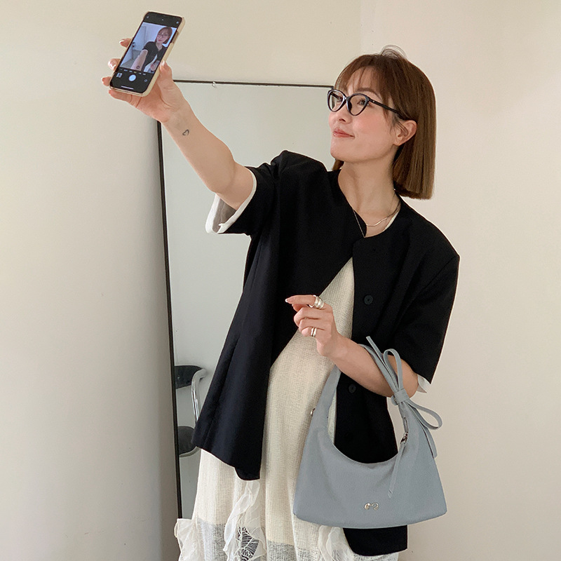 Borsa a mano da donna Bowknot Nicole Design, borsa a tracolla a mezzaluna_voghion.com