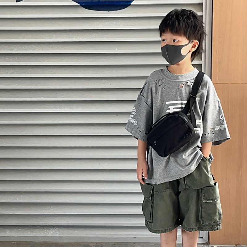 Bolsos de hombro para niños y niñas de moda, deportes de ocio, bolsos de mensajero para niños, nuevos bolsos de lona para niños de color sólido