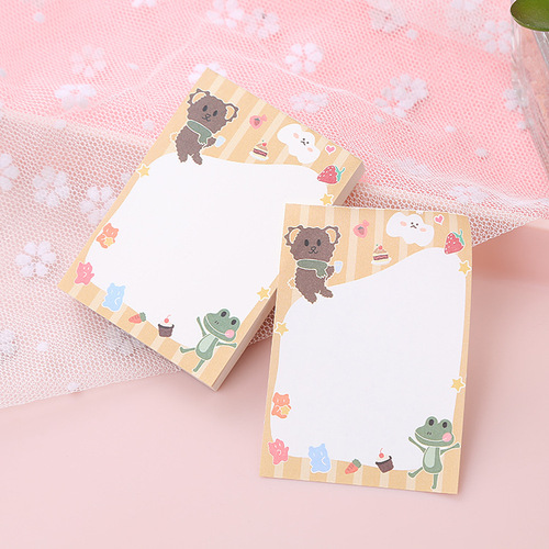 Note pad cute cartoon bear note paper creative stationery students tearable message pad note book wholesale