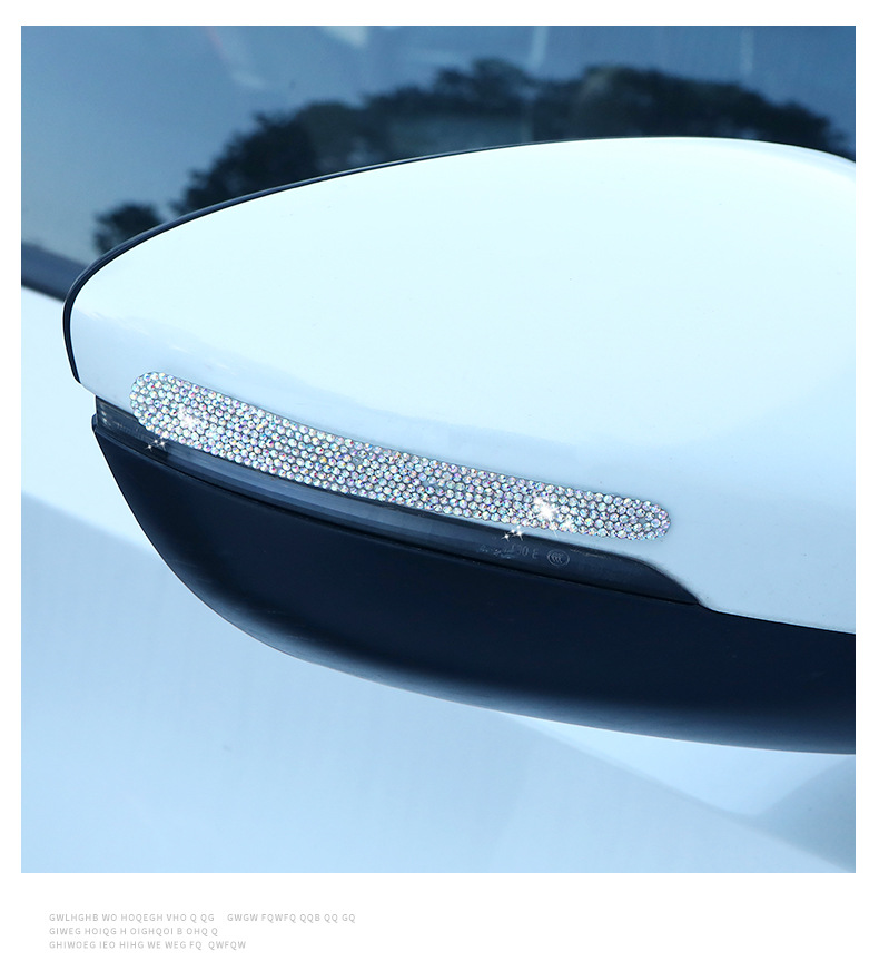 Car door handle patch set Bowl stickers Diamond-embedded handle stickers exterior decoration modification wear-resistant anti-scratch anti-collision strip 8-piece set