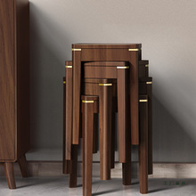 全实木小凳子家用餐凳高脚方凳矮凳可叠放客厅餐桌凳子圆凳木板凳