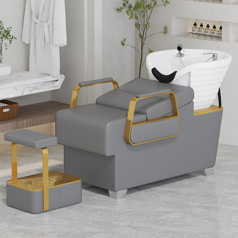 Fabricantes de camas de champú spot Peluquería minimalista moderna Peluquería medio cama de descarga de cama reclinable