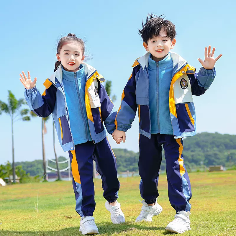 校服小学生儿童秋冬英伦风班服幼儿园冲锋衣三件套园服一年级班服
