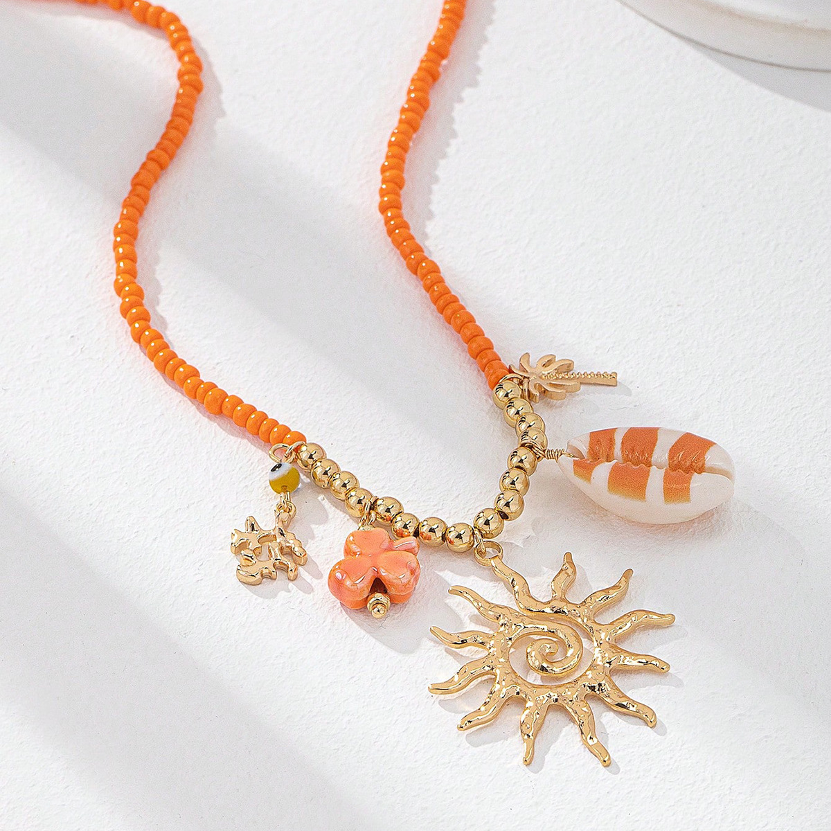 Damen Halskette Mit Muscheln Und Seestern Für Den Sommer_voghion.com