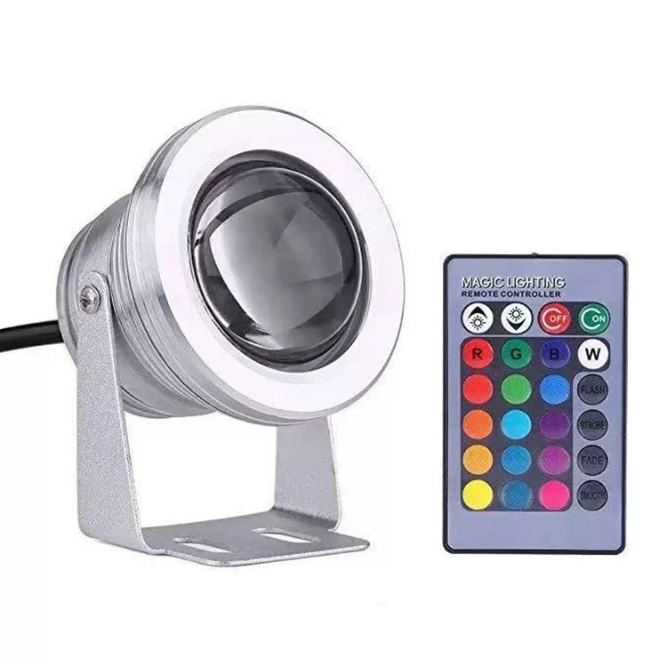 Водонепроницаемая светодиодная подсветка под воду 10 Вт,_RGB/Монохром, IP65, DC12V/220V, серебристый или черный