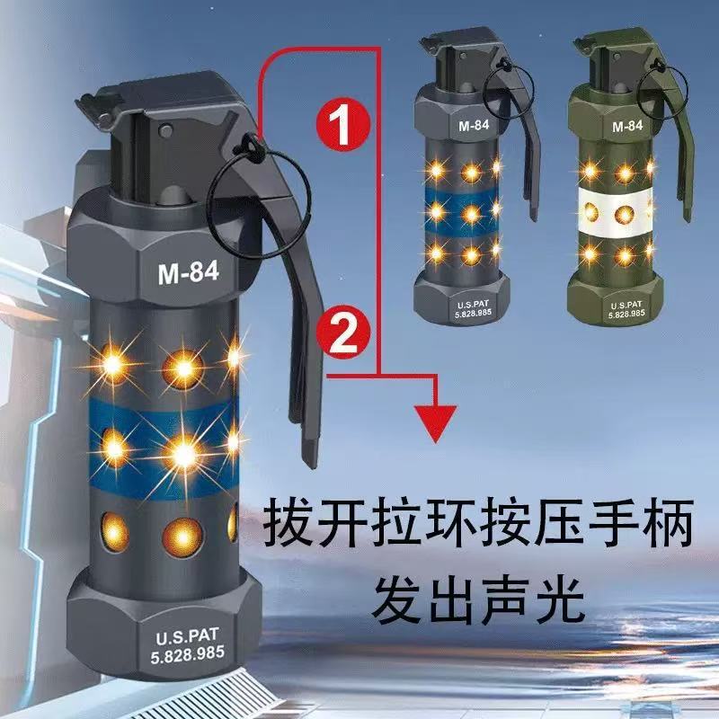 M84 Simulated Military Educational Toy Tnt Spray Timer Bomb Sound and Light Grenade Smoke Bomb Pubg Game