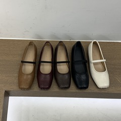 粗跟法式方头芭蕾舞单鞋女鞋子2025新款夏季红色玛丽珍温柔晚晚鞋