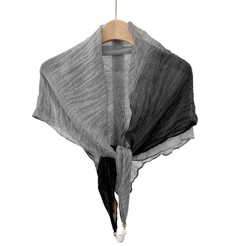 Nueva hebilla magnética multifuncional bufanda de algodón y lino para mujer primavera y verano protección del cuello de la Oficina al aire libre