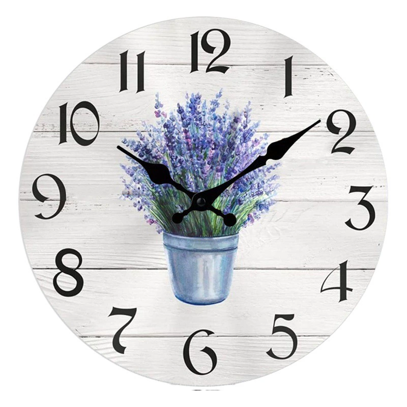 Amazon Новые 25 см Европейский стиль ретро деревянные пасторальные настенные часы для дома и гостиной декоративные настенные часы оптом