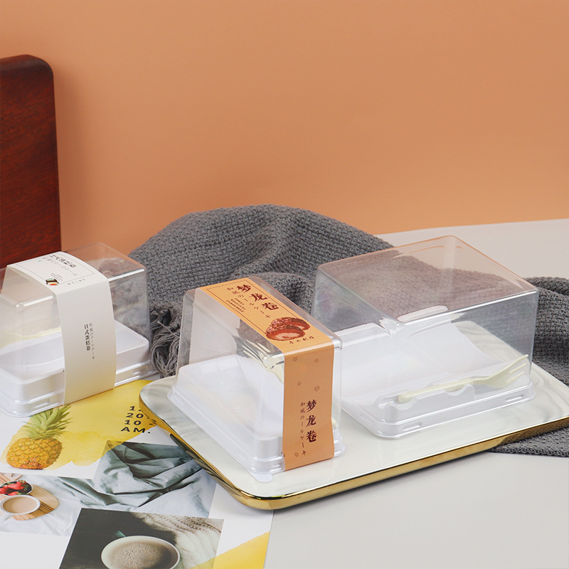 糕点西点虎皮卷瑞士卷日式蛋糕卷梦龙卷红丝绒蛋糕吸塑烘焙包装盒