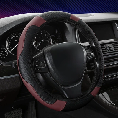 non-slip handle cover elastic band – Steering wheel cover - wine-red-38cm