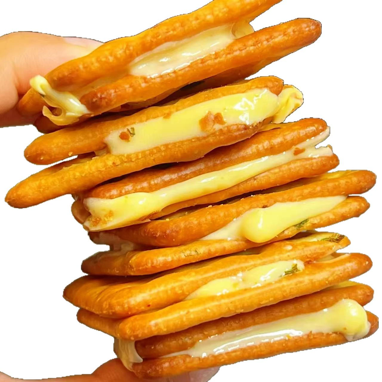 Chives and nougat sandwich biscuits in iron boxes, Niuzha Internet celebrity snacks, specialty casual snacks, delicious snacks to satisfy your cravings