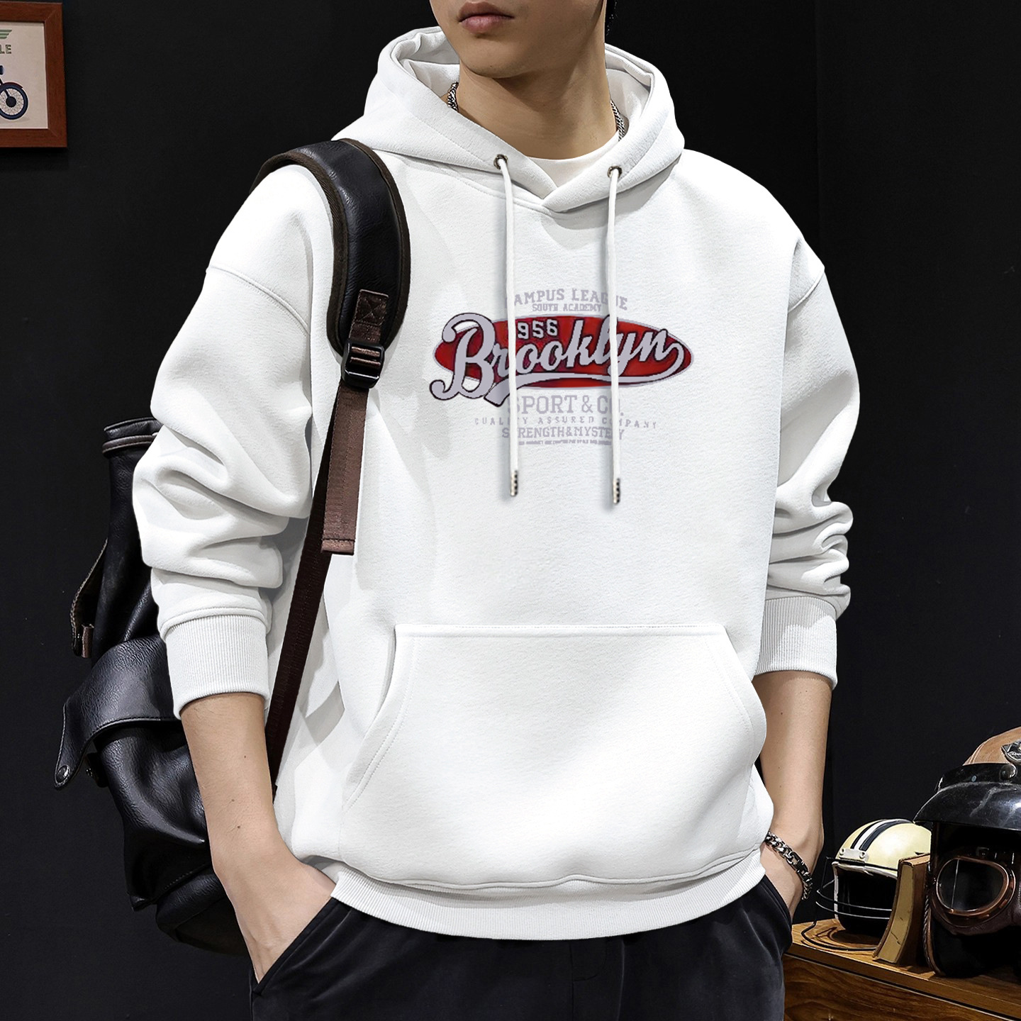 América vintage chaqueta de hombre primavera y otoño nueva marca de moda chaqueta con capuz suelta ropa casual para los hombres