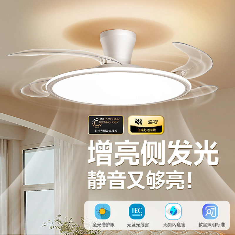 Eye Protection Lamp Purui Full Spectrum Bedroom Ceiling Fan Lamp 2025 New Living Room and Dining Room Lamps 0889 Fan Lamp