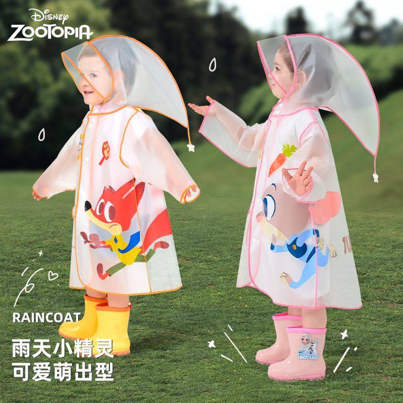 Disney Zootopia Kidsren's Raincoat with Large Brim and Transparent Tassels Eva Cartoon Poncho for Toddlers and Babies Disney Zootopia Kidsren's Raincoat with Large Brim and Transparent Tassels Eva Cartoon Poncho for Toddlers and Babies