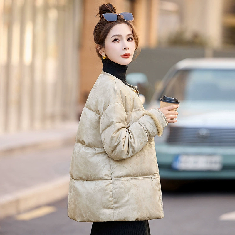  retro winter velvet down jacket for leisure, increased thickness, city style, duck down