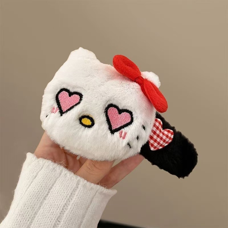 漫画人形ぬいぐるみレッサーパンダヘアピンサイドクリップ大型BBクリップヘアアクセサリーヘアピンメイクアップクリップぬいぐるみ|undefined