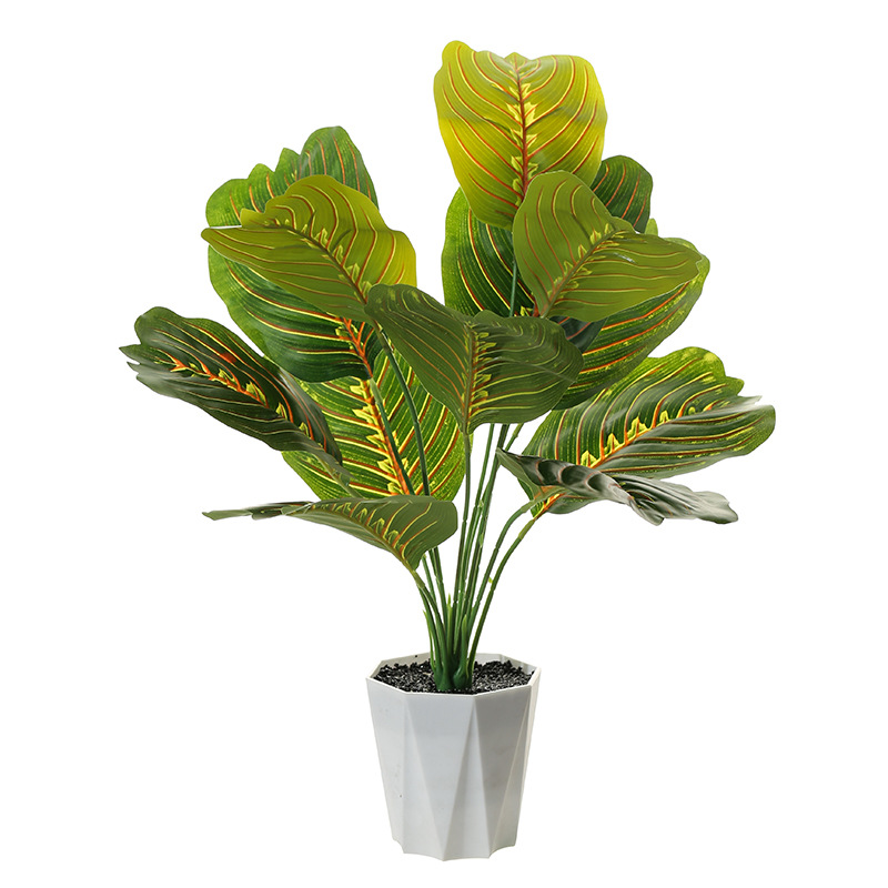 Hoja artificial planta verde gran bonsai decoración creativa conjunto flor artificial bonsai suministro directo de fábrica casa simulación bonsai
