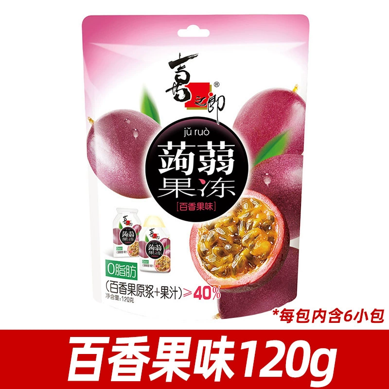 Конжак-желе (Xizhilang) 120 г, ассорти фруктовых вкусов, набор 6 саше