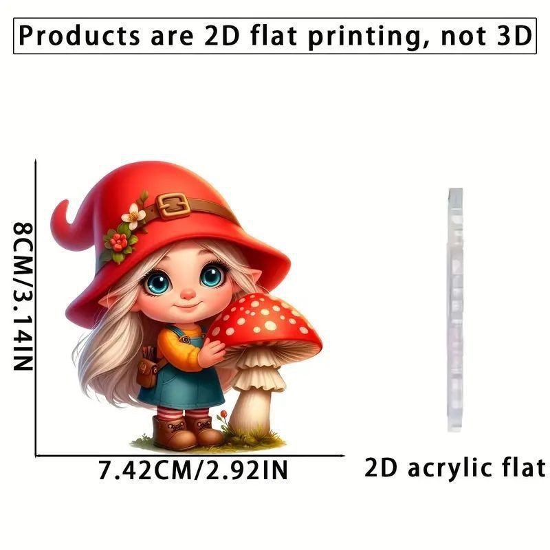 国境を越えた売れ筋のかわいい赤ずきんちゃんキノコガールアクリルカーペンダントキーホルダー装飾ペンダントギフト|undefined