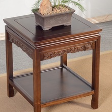 纯实木沙发边几角几侧边柜中式正小方桌茶几茶桌台鱼缸架花架Tω