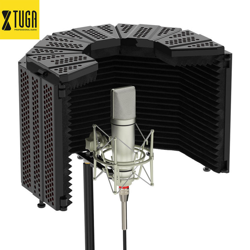 Recording studio microphone sound insulation cover foldable condenser microphone bracket sound absorption wind screen windproof recording screen noise reduction