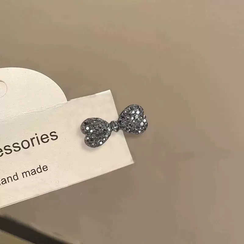 Mini Barrette A Bec Avec Nœud En Strass Pour Cheveux_voghion.com
