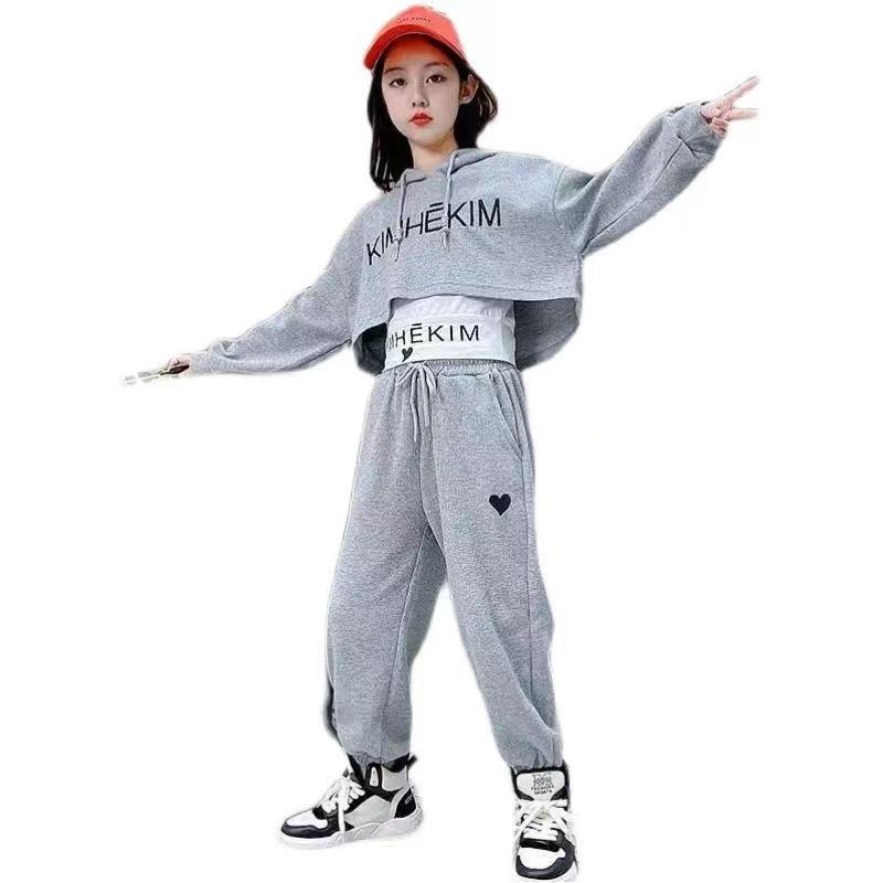 网红女童套装2025新款秋装潮童装儿童运动装春秋小女孩休闲三件套|undefined