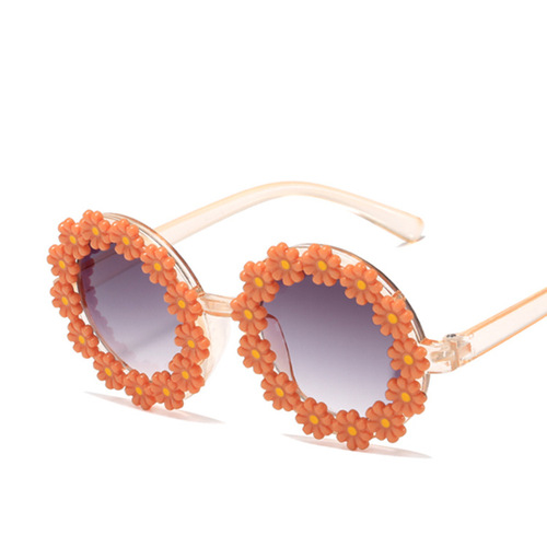 Children's new sunglasses, cute sunglasses, sunshades, sunflowers, girls, baby girls, anti-UV tide sunglasses