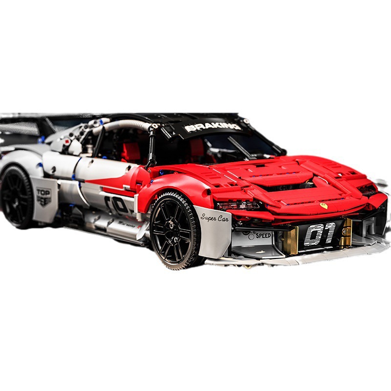 Coche deportivo JD009 de ángulo pequeño, de montaje rápido, escala 1:10, juguete de bloques de construcción de moda, regalo de cumpleaños para niños