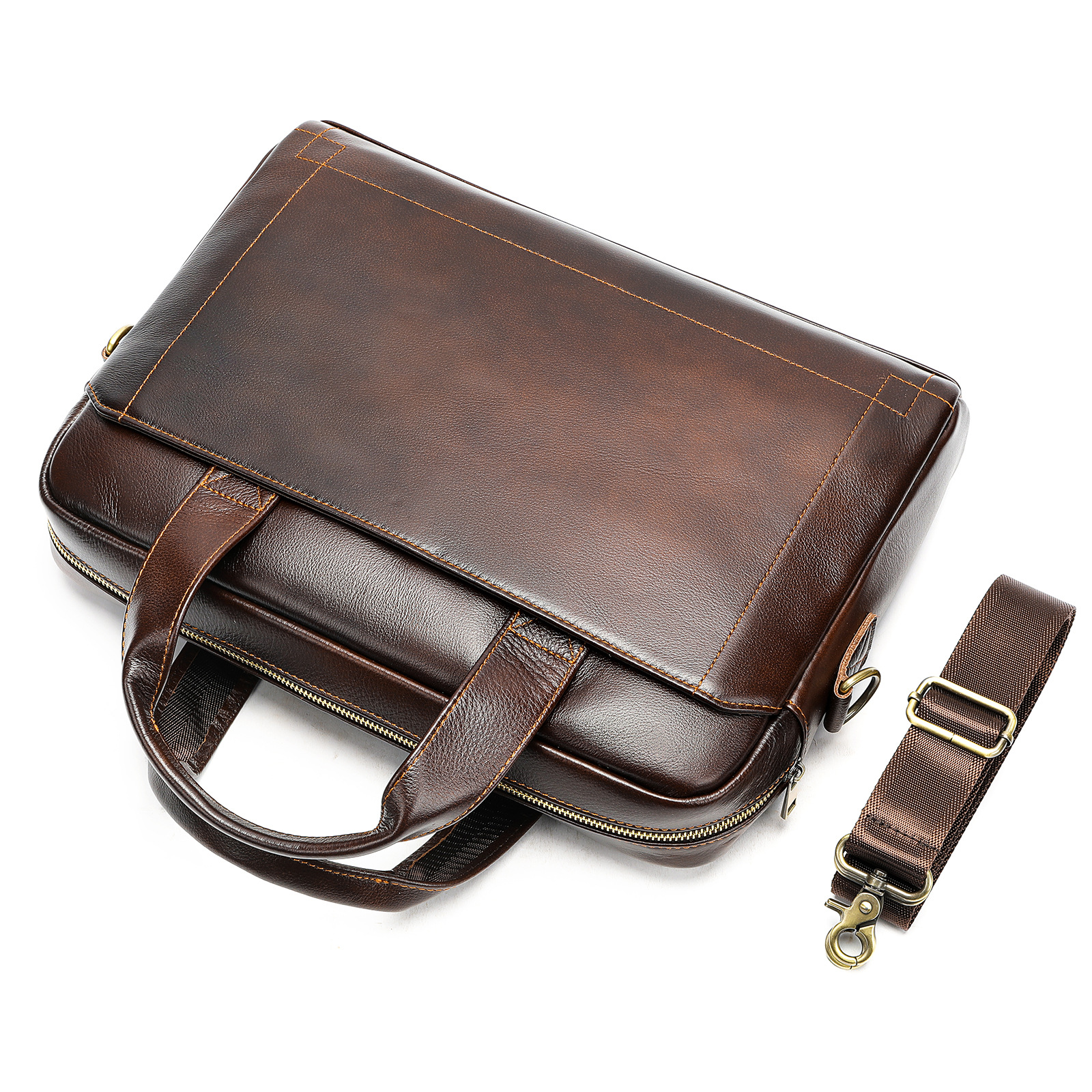 アマゾンメンズ本革ハンドバッグトップ層牛革ブリーフケース本革手提げパソコンバッグビジネスバッグ卸売り