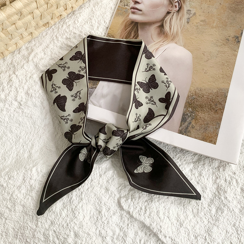 Nuevo estilo floral atado con serpentina primavera estilo fino camisa coreana bufanda de cinta decorativa temperamento de todo fósforo