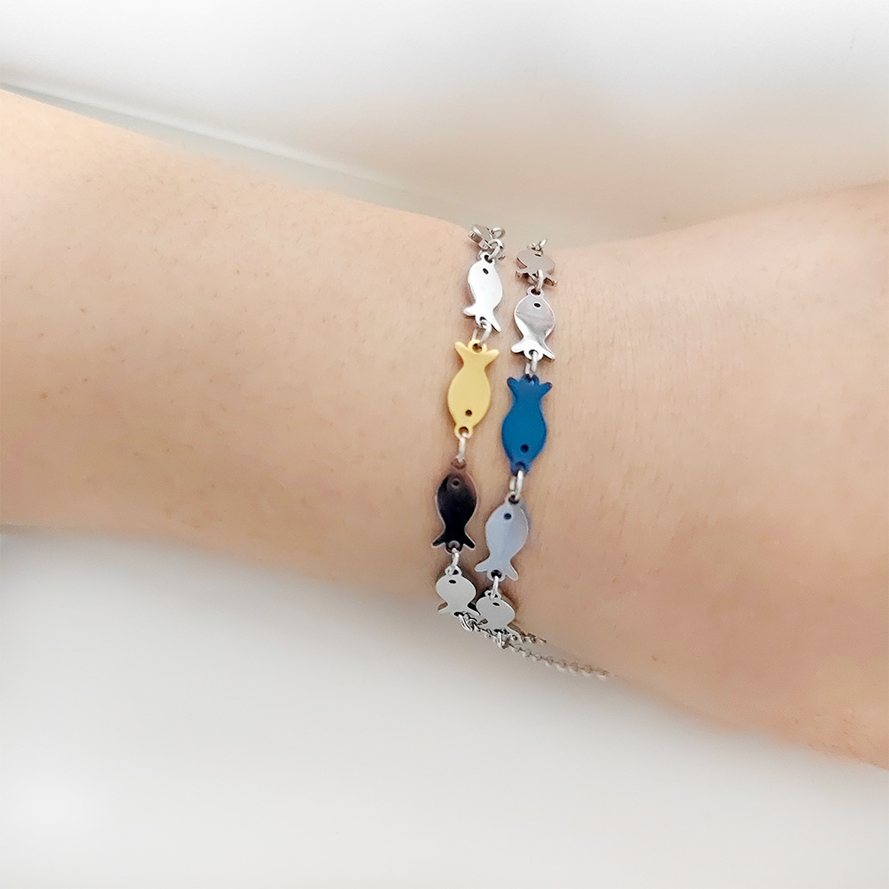 Fish Pattern Wholesale Jewelry Marine Style Fish Titanium Steel Jewelry Set