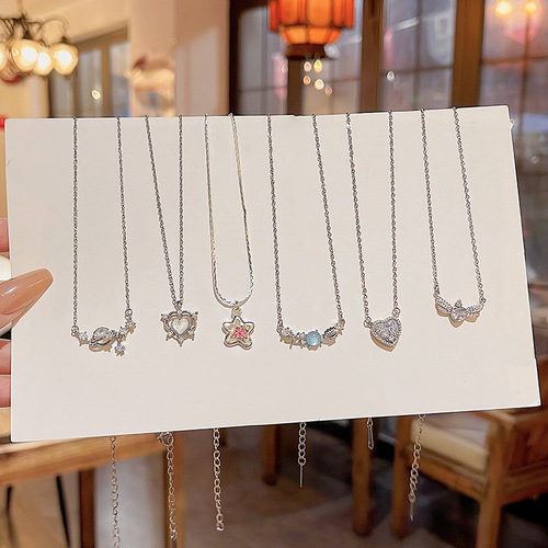 Korean new pearl necklace for women, versatile temperament, loving titanium steel clavicle chain, high-end design neck chain wholesale