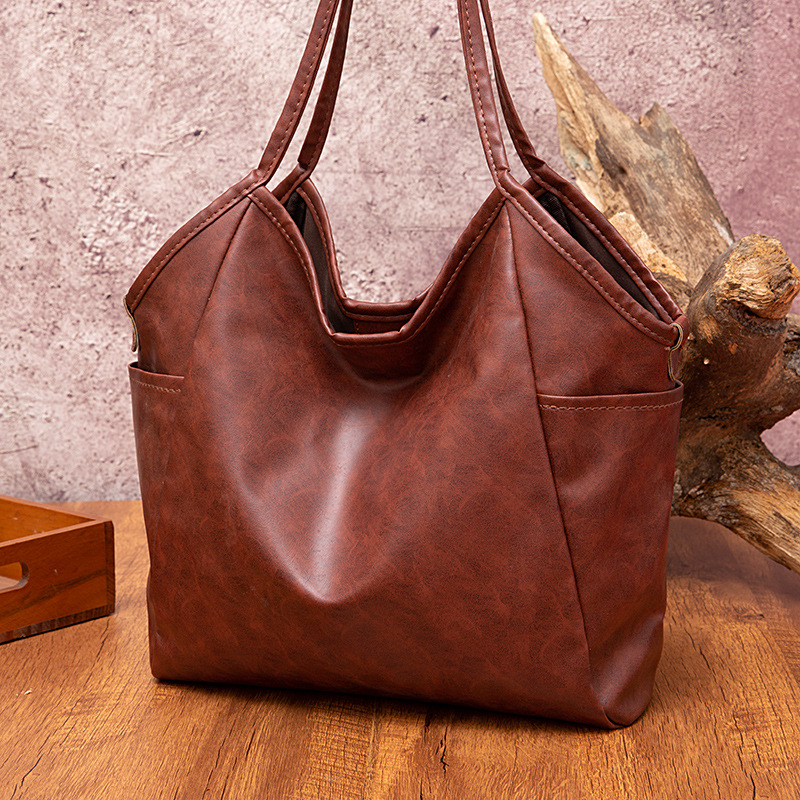 2023 Neue Ölwachspflanze Weiche Große Kapazität Eine Schulter Einfache Damentasche_voghion.com