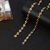 Coffee necklace hip-hop style stainless steel, 7/9/11mm, European style