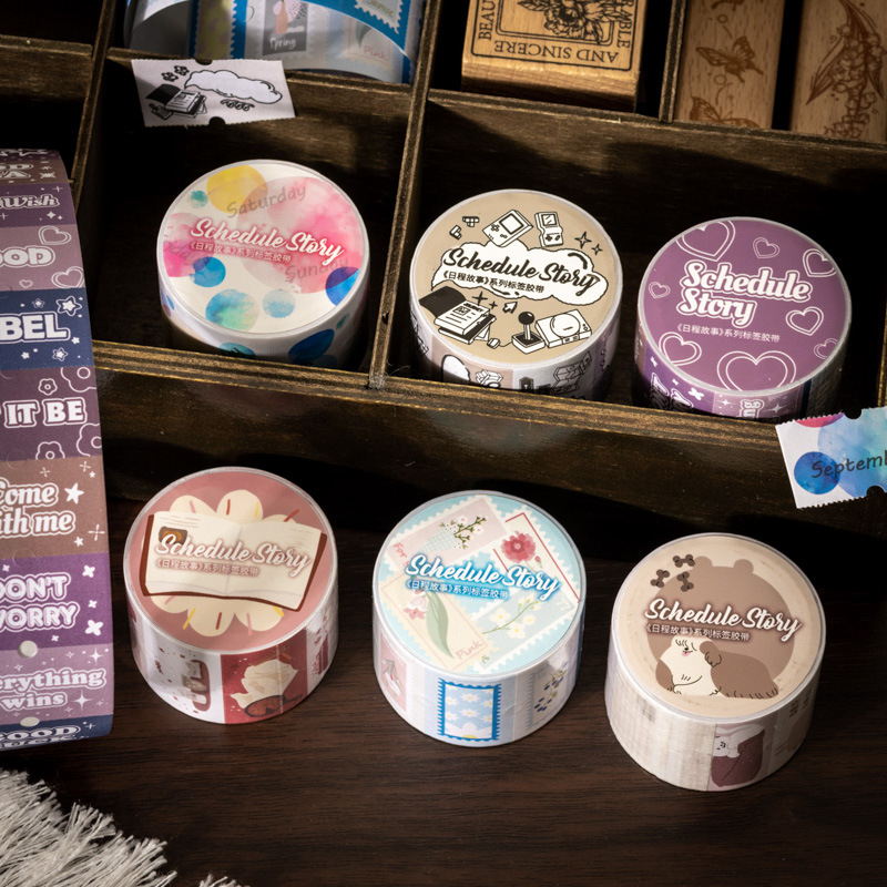 Ketchup girl papel de escritura etiqueta cinta calendario historia base todo-fósforo decoración literaria cinta de mano