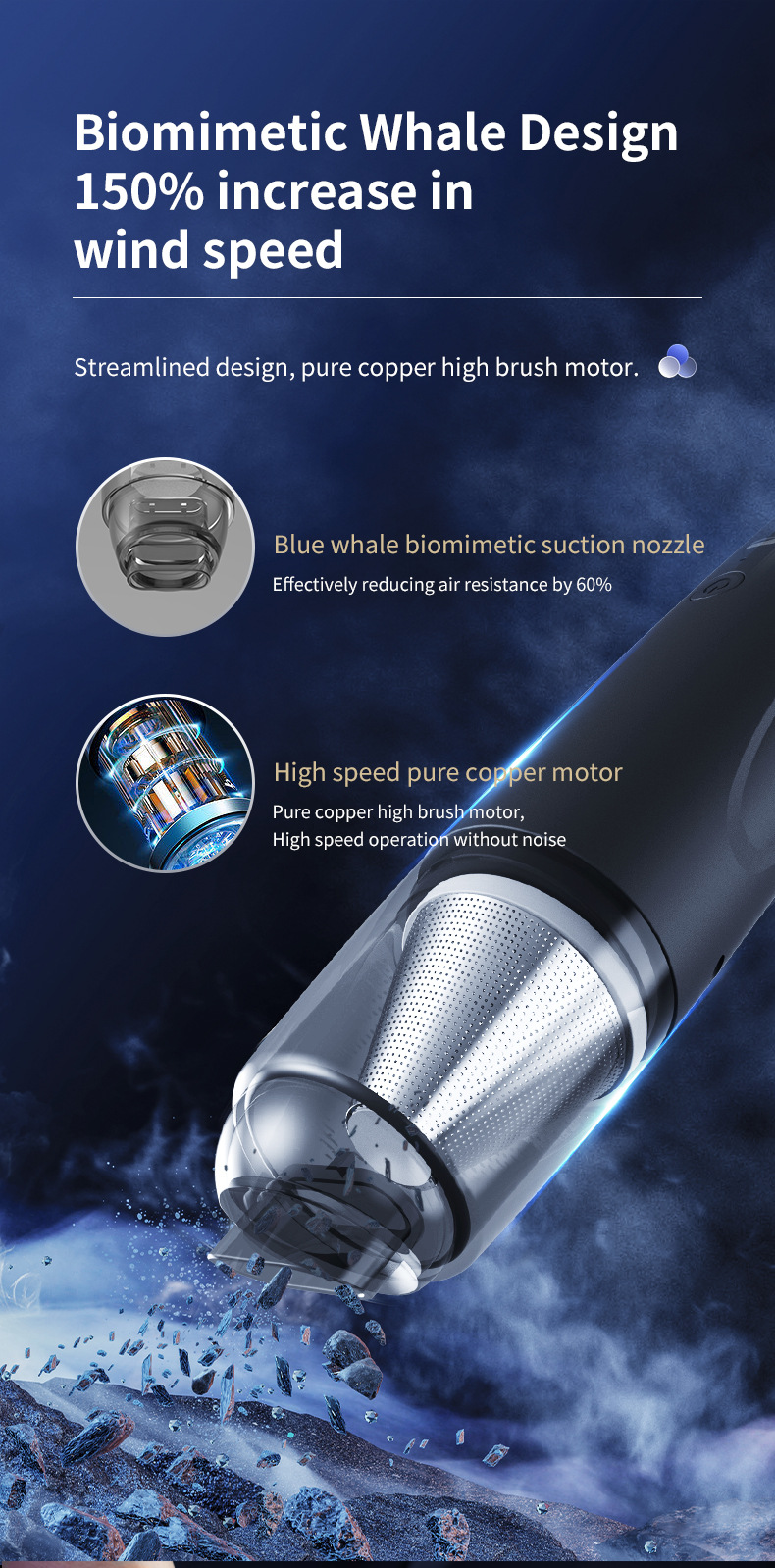 Car Wireless Vacuum Cleaner Multi-Functional Powerful Blowing and Suction All-In-One Household Small Handheld High-Power Dust Blower