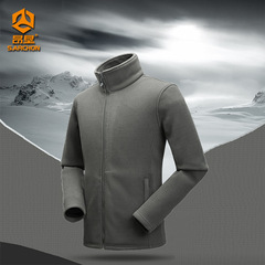 Angkeng Spring and Autumn Tactical Military Style Outdoor Men's Fleece Jacket Open Top Pile Wool Sweatshirt Outer Jacket Windbreaker Thick Inner Vest