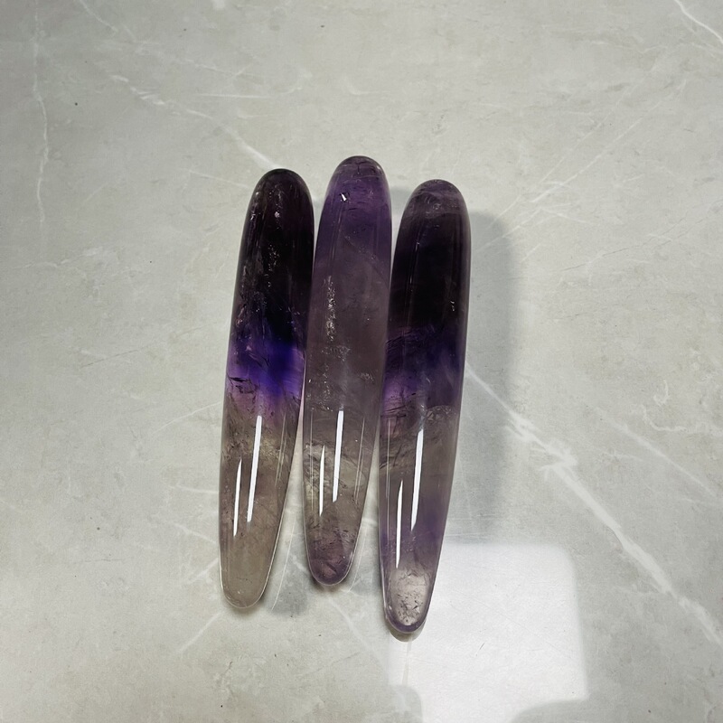 天然水晶紫晶 原石雕刻打磨水晶按摩棒 图 13