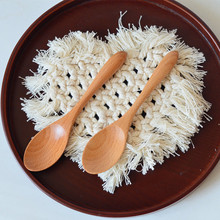 简约15.5ＣＭ榉木勺子蜂蜜勺果酱木勺儿童餐勺现货批发