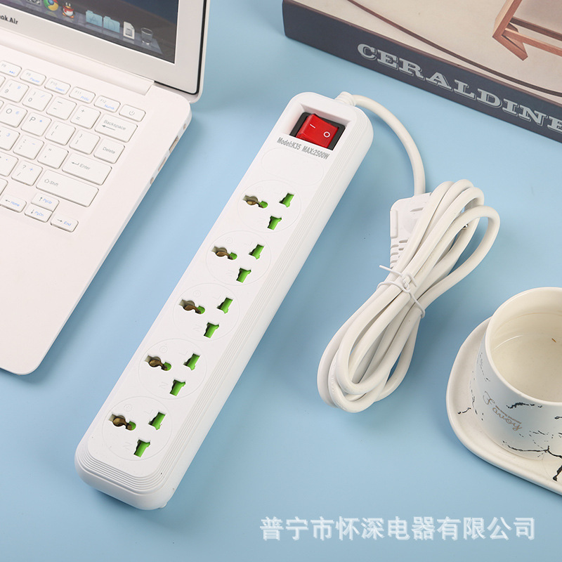 Comercio electrónico transfronterizo estándar británico estándar europeo estándar americano enchufe de fila doméstico con puerta de seguridad interruptor inteligente con cable enchufe multifuncional