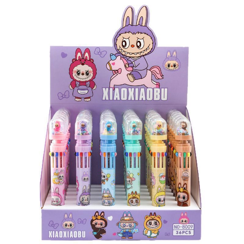 Labubu ラブブ 10 色ペンマイクロ風景ボールペンマルチカラーペン学生文具学用品越境卸売|undefined