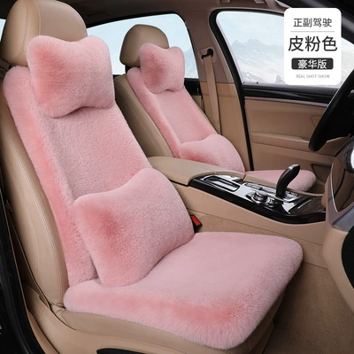 Plush Rabbit Fur Thickened Warm Wool pad - main-and-co-pilot-2-neck-pillow-2-waist-pillow-note-color