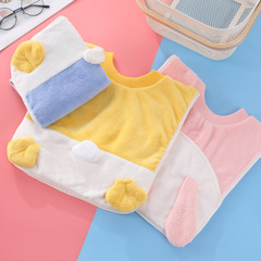 Coral velvet children's washcloth, brushing teeth, wiping face, bib, gargling, absorbing water, multifunctional towel, baby's face wash bib