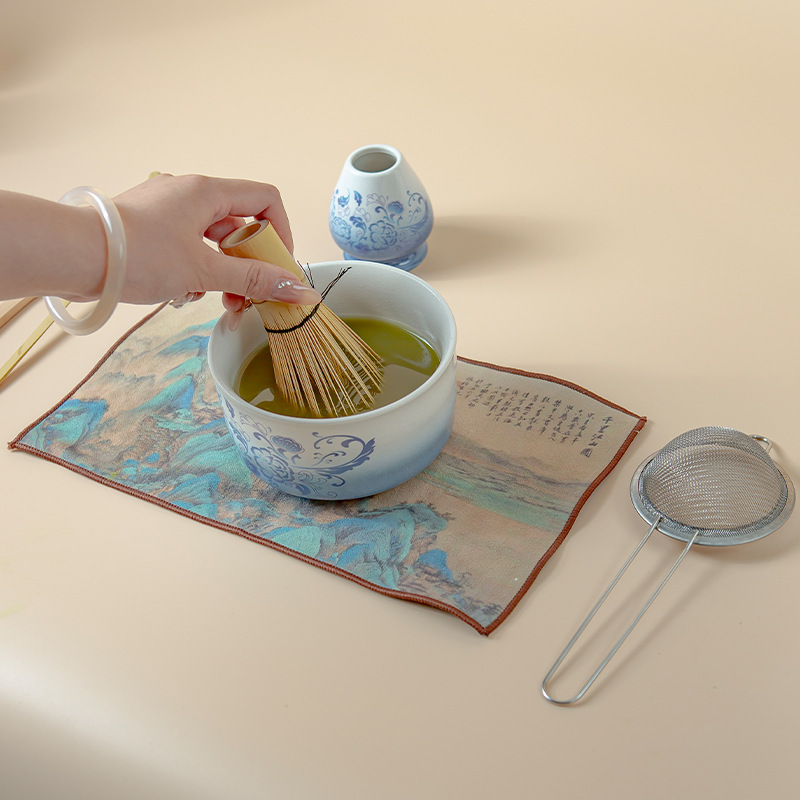 跨境日式带嘴抹茶碗抹茶套装百本立茶筅立鎏金釉窑变抹茶套装茶拨|undefined
