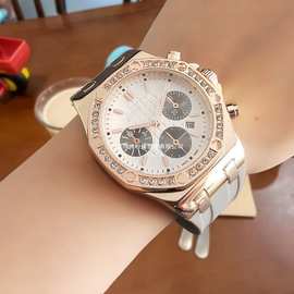 皇家手表男士日历轻奢学院风男士手表三眼六针表象树一件代发手表