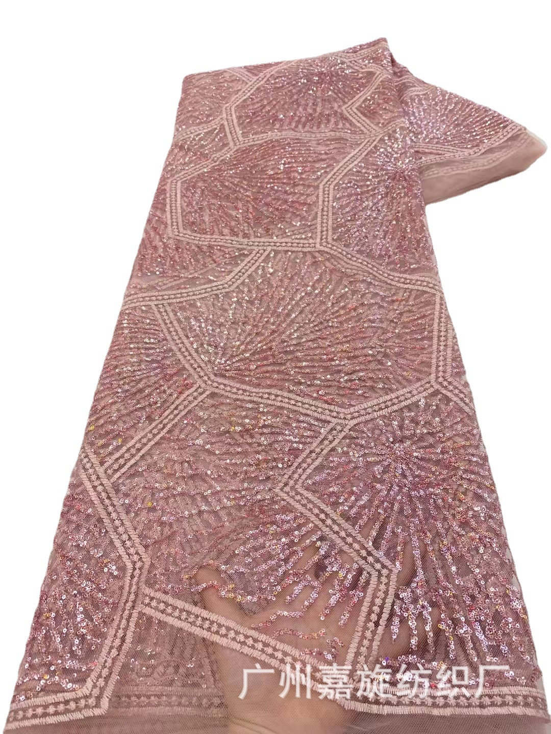 Encaje bordado malla lentejuelas tela hecha a mano perlas vestido de novia moda Africana laceJX2956
